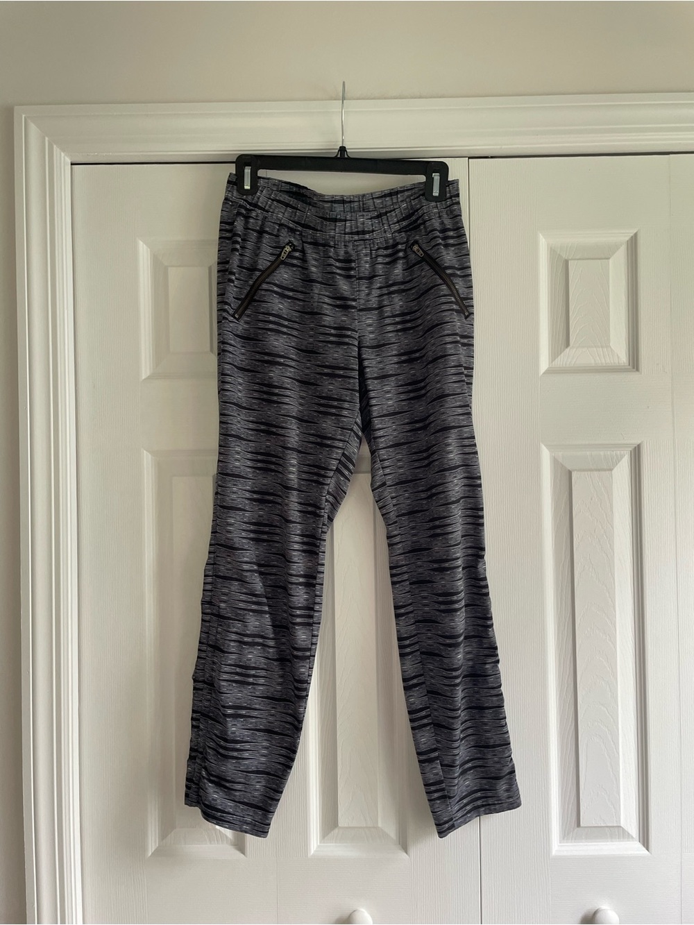 Athleta Gray & Black Space-Dye Track Pants